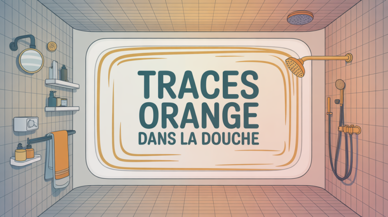 plan dessus trace orange douche accessoires