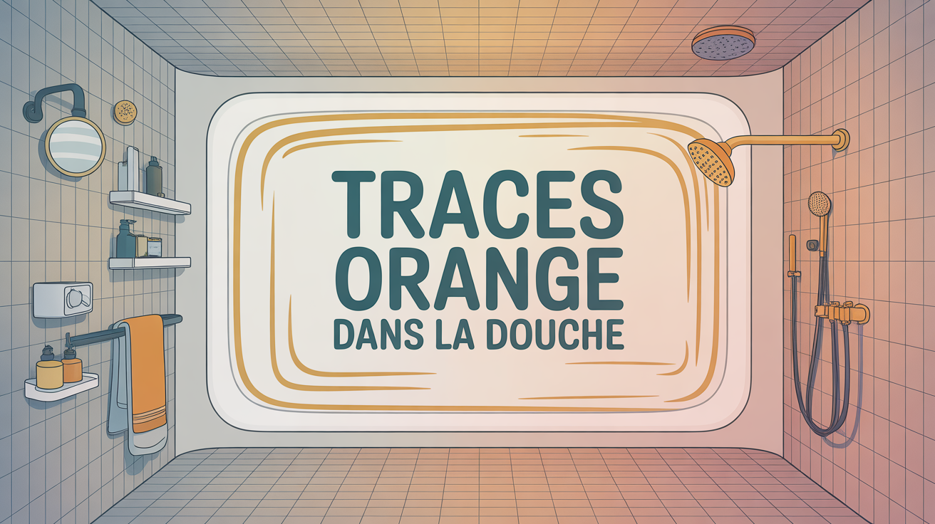 plan dessus trace orange douche accessoires