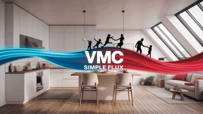 vmc simple flux schéma coupe appartement avec flux d'air