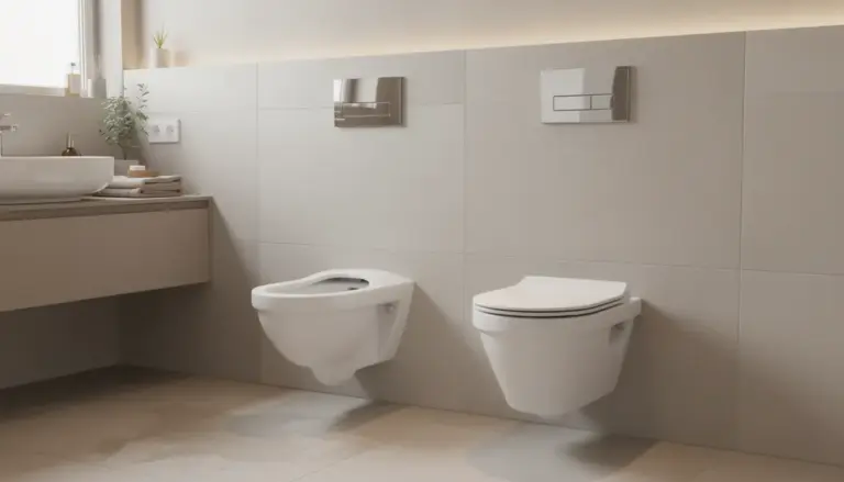 Comparatif WC avec et sans bride dans salle de bain parisienne