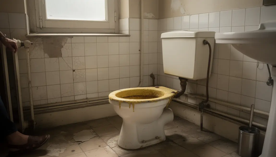 WC ancien avec tartre dans appartement Paris