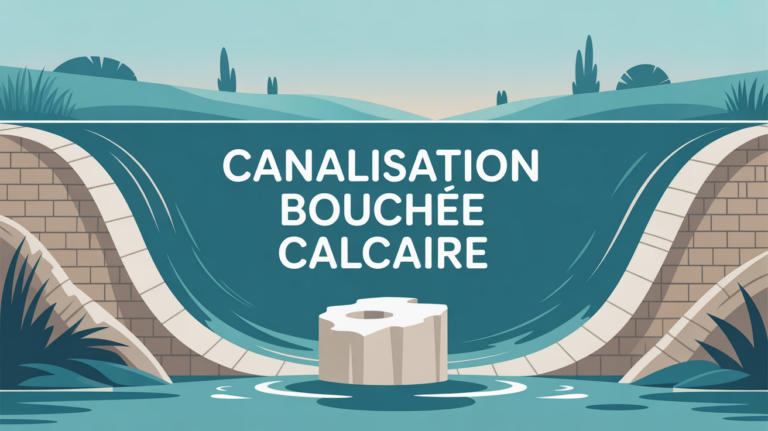 canalisation bouchée par le calcaire coupe stylisée