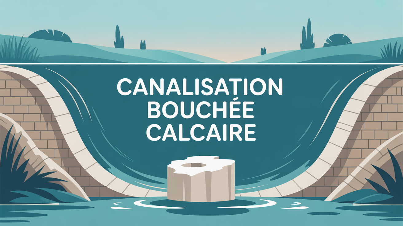canalisation bouchée par le calcaire coupe stylisée