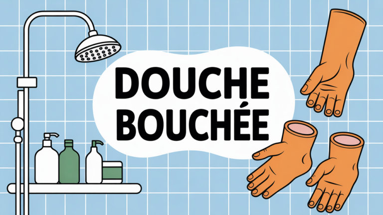 Illustration déboucher douche produit contemporaine