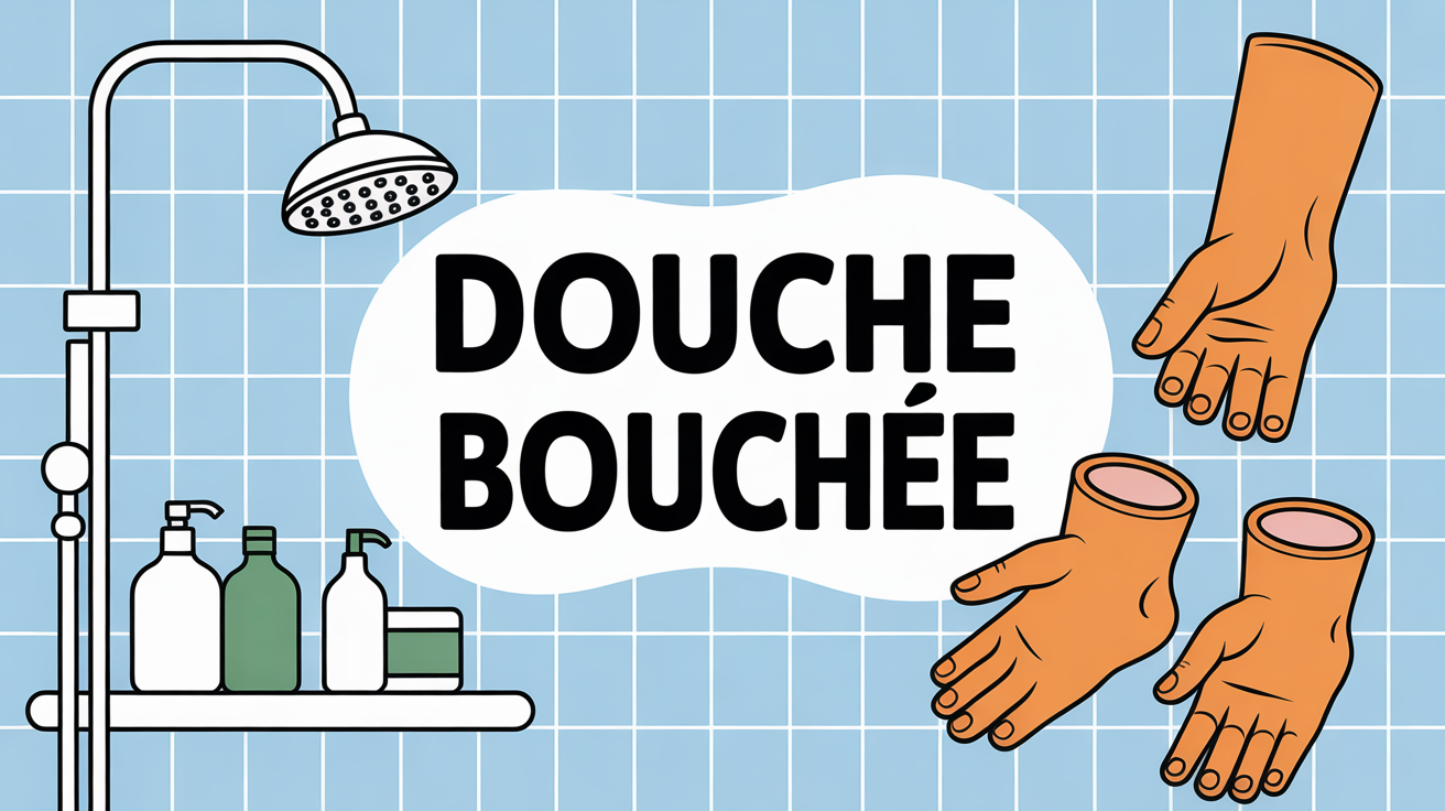 Illustration déboucher douche produit contemporaine