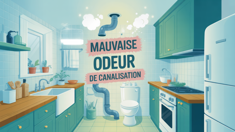 désodorisant canalisation cuisine salle de bain propre stylisée