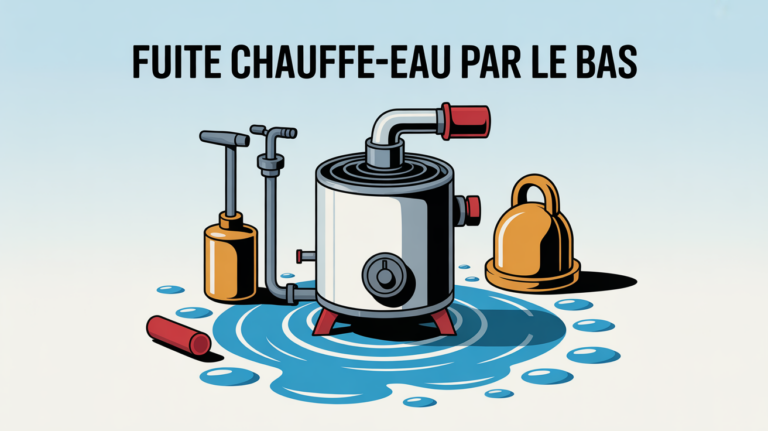 illustration fuite chauffe eau par le bas