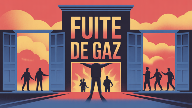 illustration fuite de gaz qui appeler immeuble evacuation