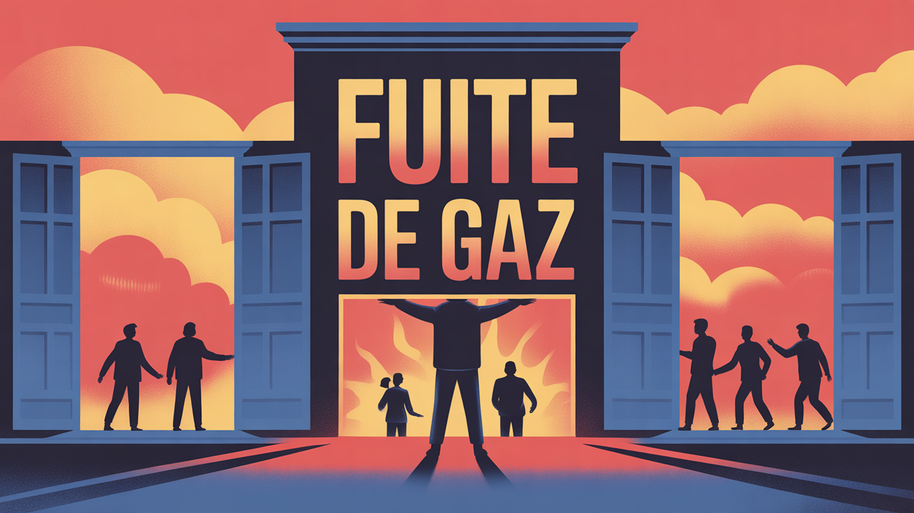 illustration fuite de gaz qui appeler immeuble evacuation