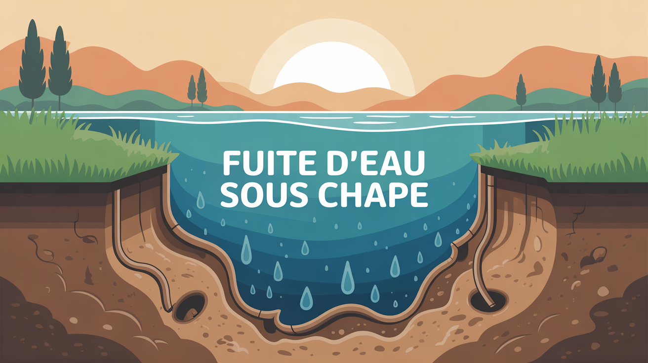 schéma fuite d'eau canalisation enterrée sous chape solution vue coupe