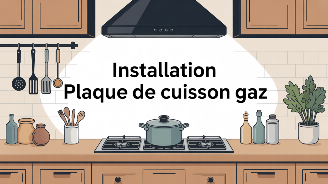 Installer une plaque de cuisson gaz illustration moderne