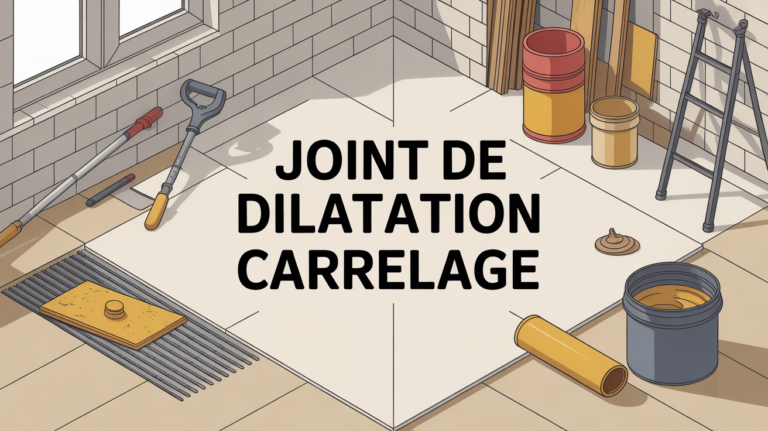 joint dilatation carrelage sur chantier avec outils