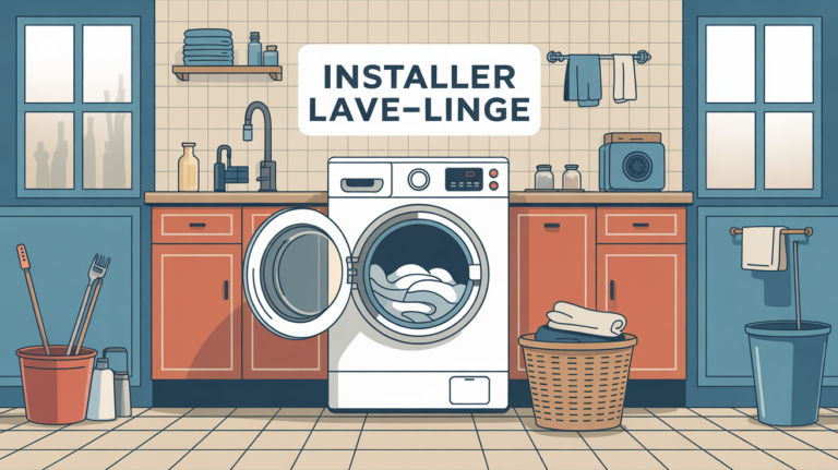 installation lave linge branchement buanderie moderne