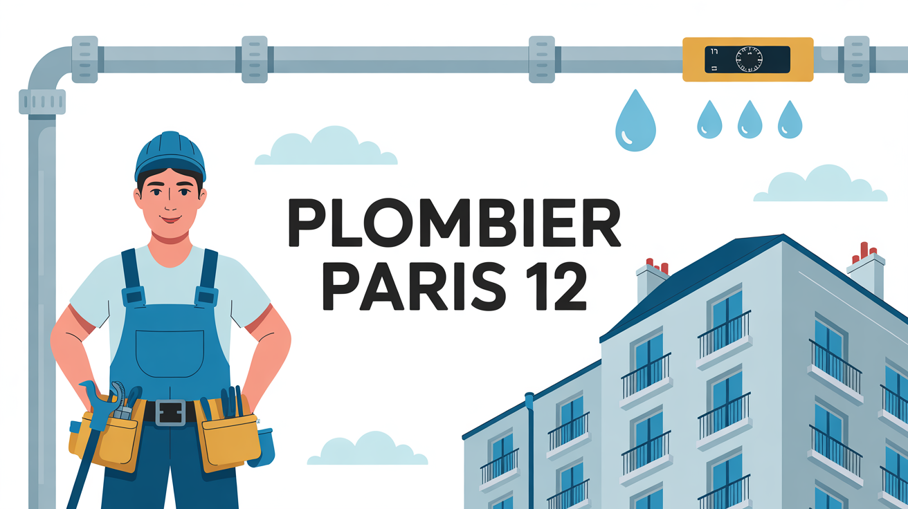 plombier paris 12 devant immeuble avec outils