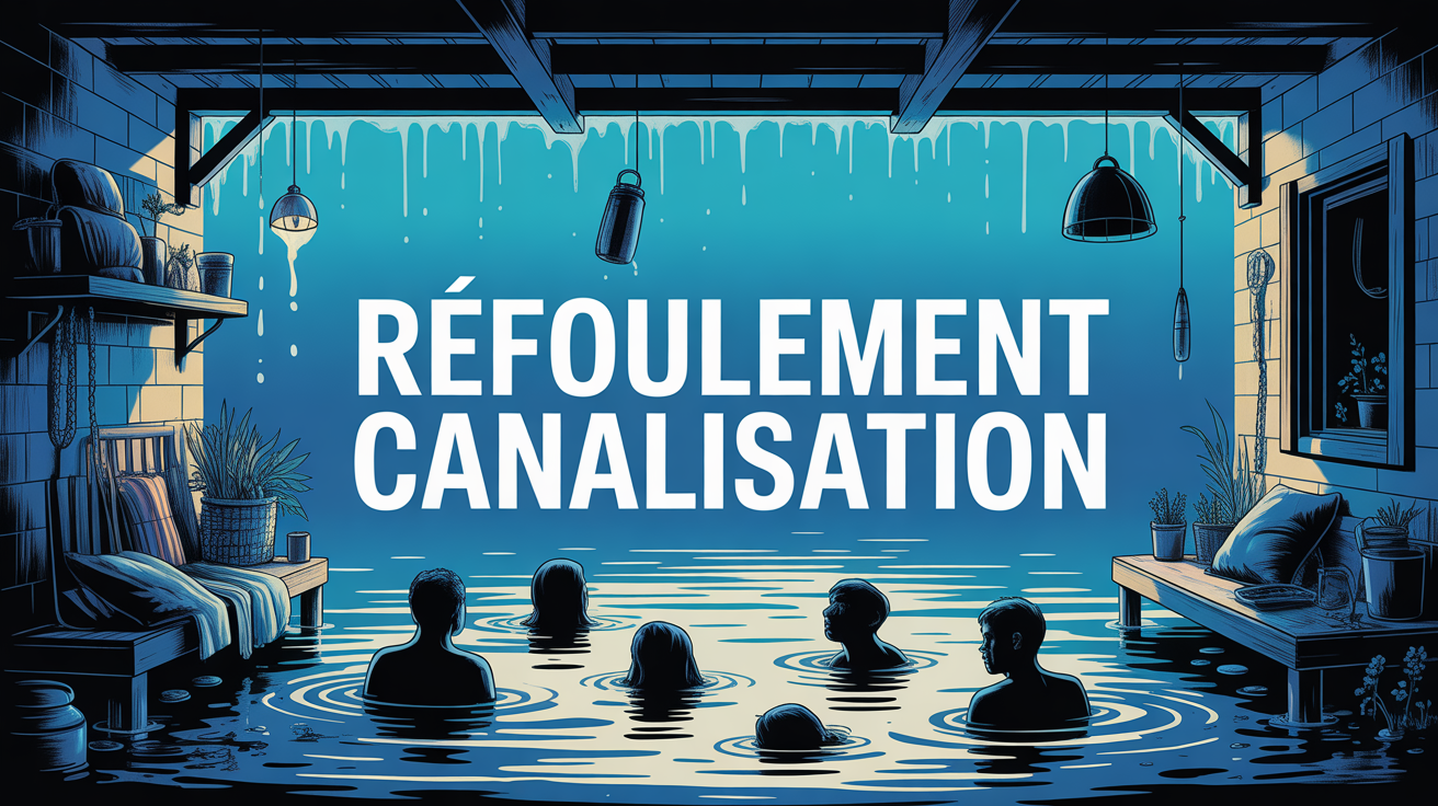 Refoulement canalisation scène logement inondé