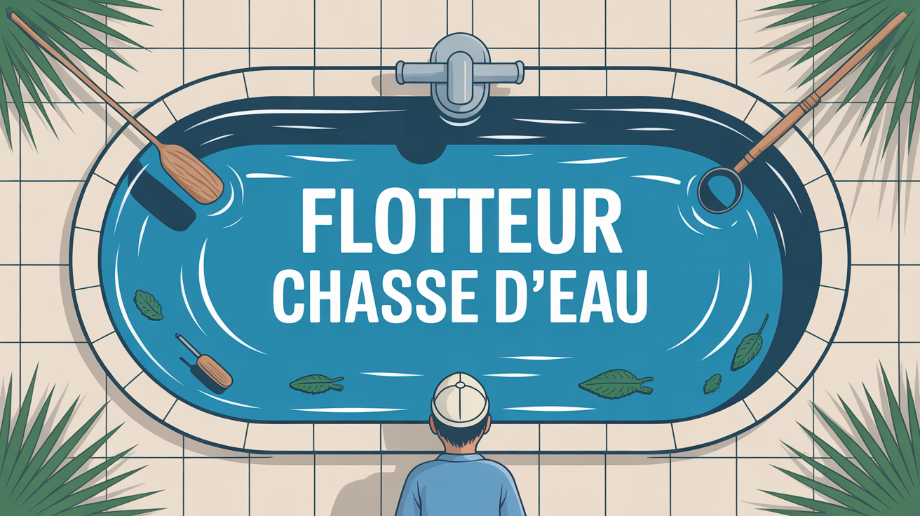 réservoir wc illustré, flotteur chasse d eau au centre