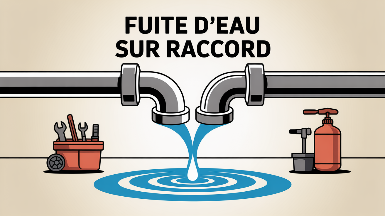réparer une fuite d'eau sur un raccord vue stylisée