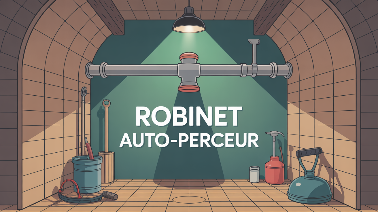 robinet auto perceur installe sur canalisation domestique