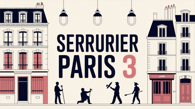 illustration stylisée serrurerie paris 3 rue immeubles