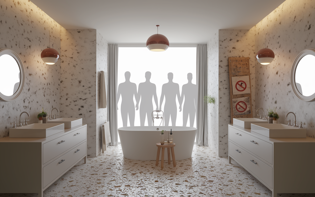 inconvénients travertin salle de bain taches