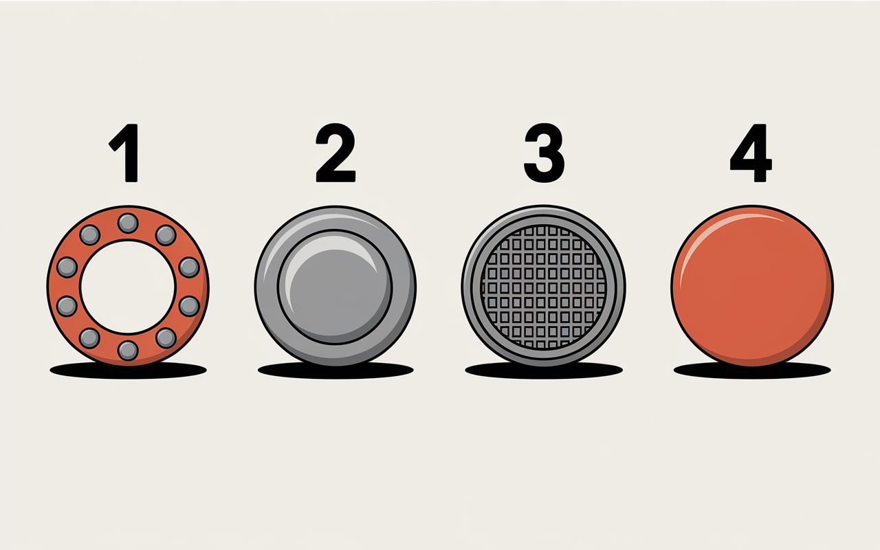 4 types bouchon lavabo alignés chiffres