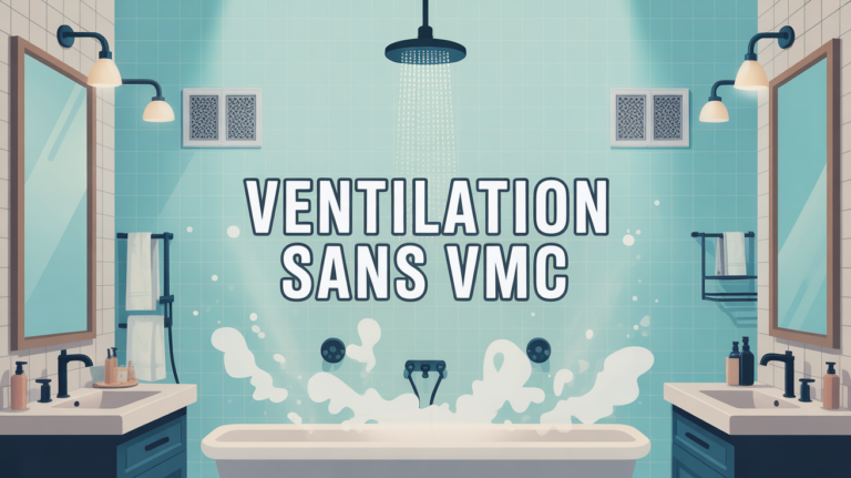 Salle de bain stylisée vapeur ventilation sans VMC