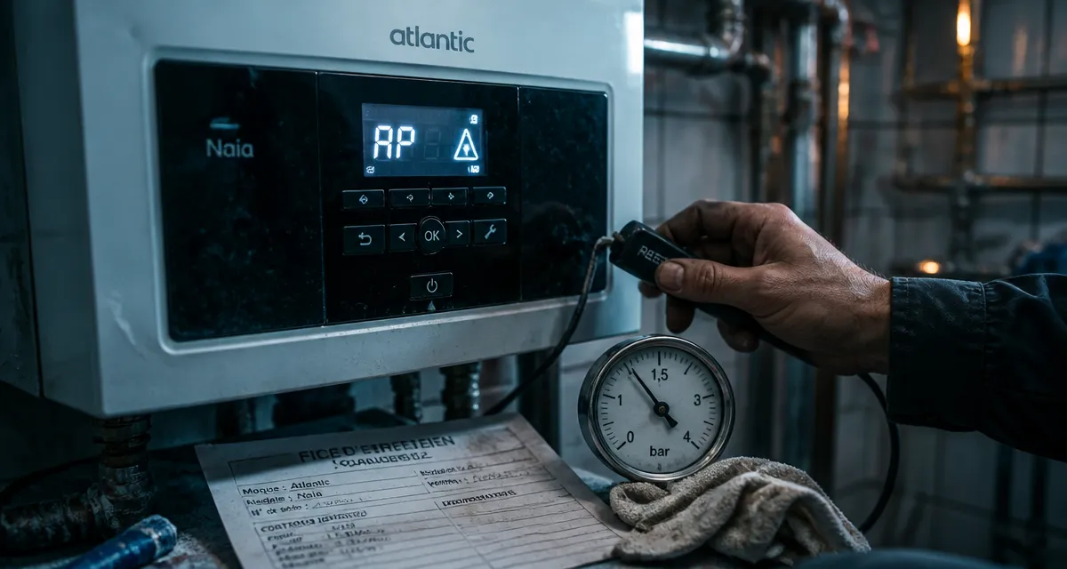 Code erreur chaudiere atlantic naia AP 104 132 : reset et manomètre