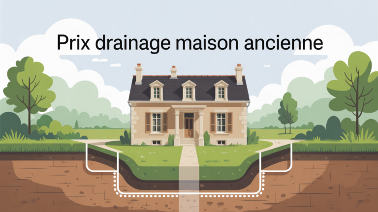 Coupe drainage maison ancienne prix avec fondations visibles