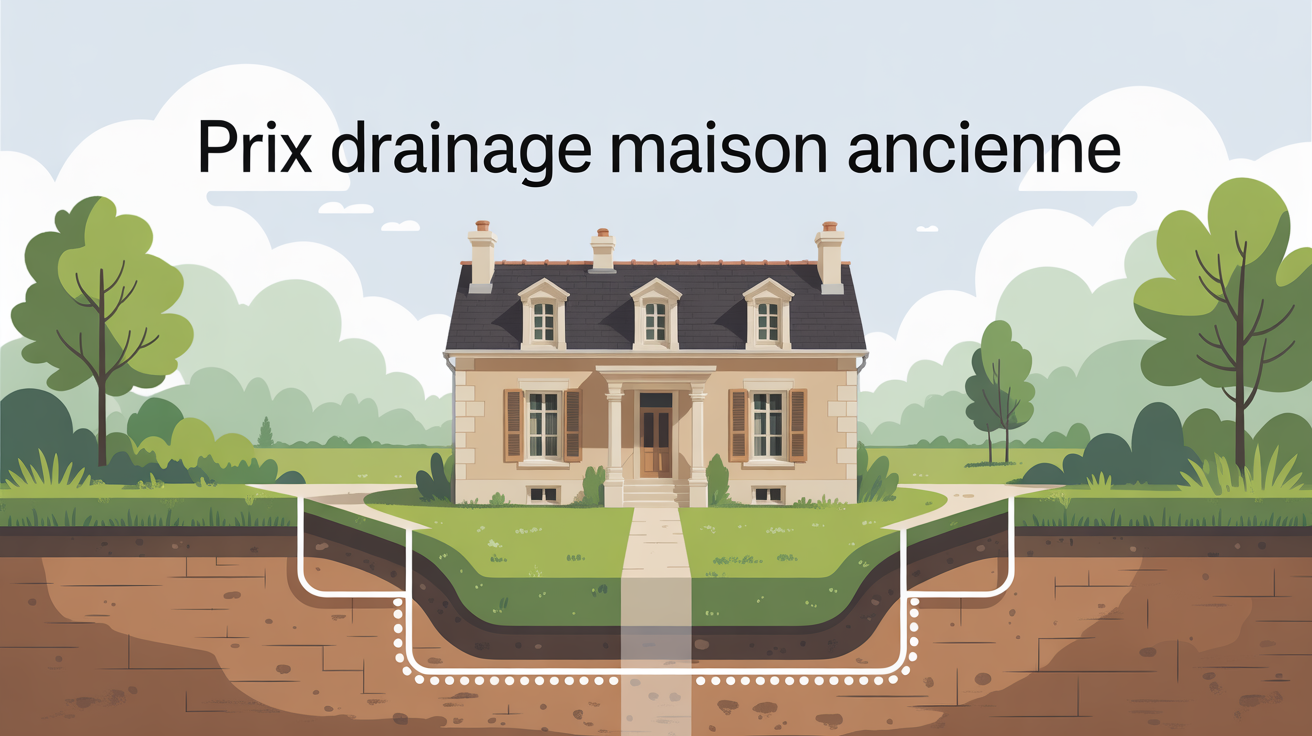 Coupe drainage maison ancienne prix avec fondations visibles