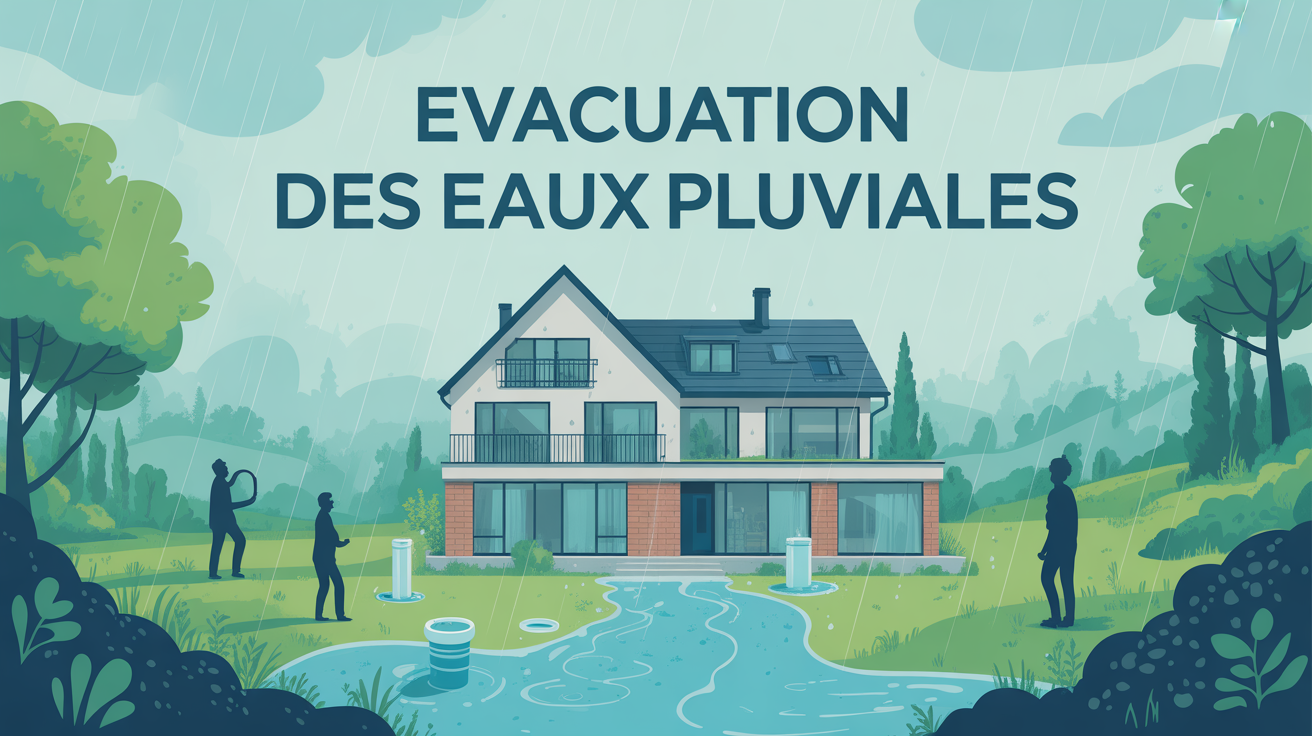 evacuation eaux pluviales maison parcelle verdoyante