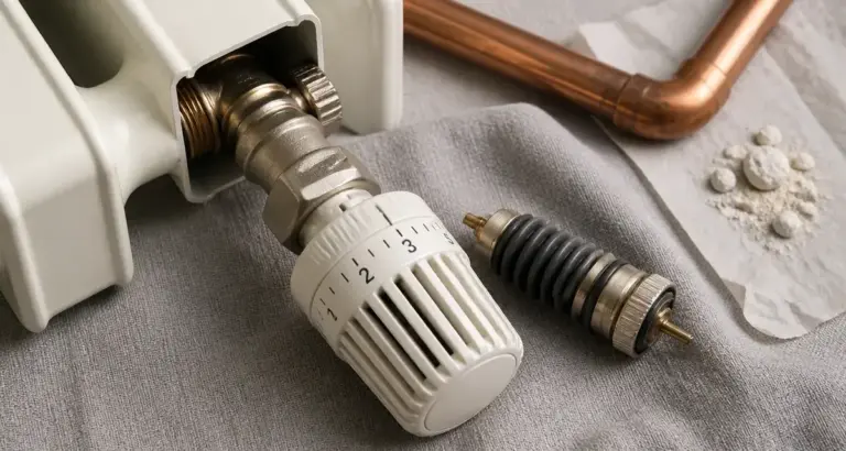 Fonctionnement vanne thermostatique : photo vanne sur radiateur