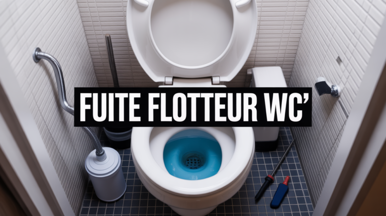 Fuite flotteur WC ouverte avec outils de réparation