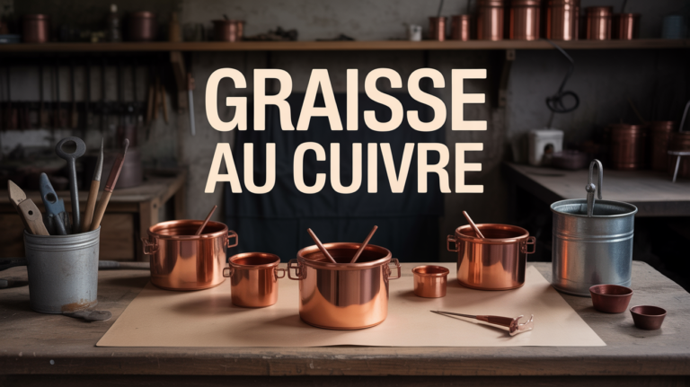 plan de travail atelier avec graisse au cuivre stylisee