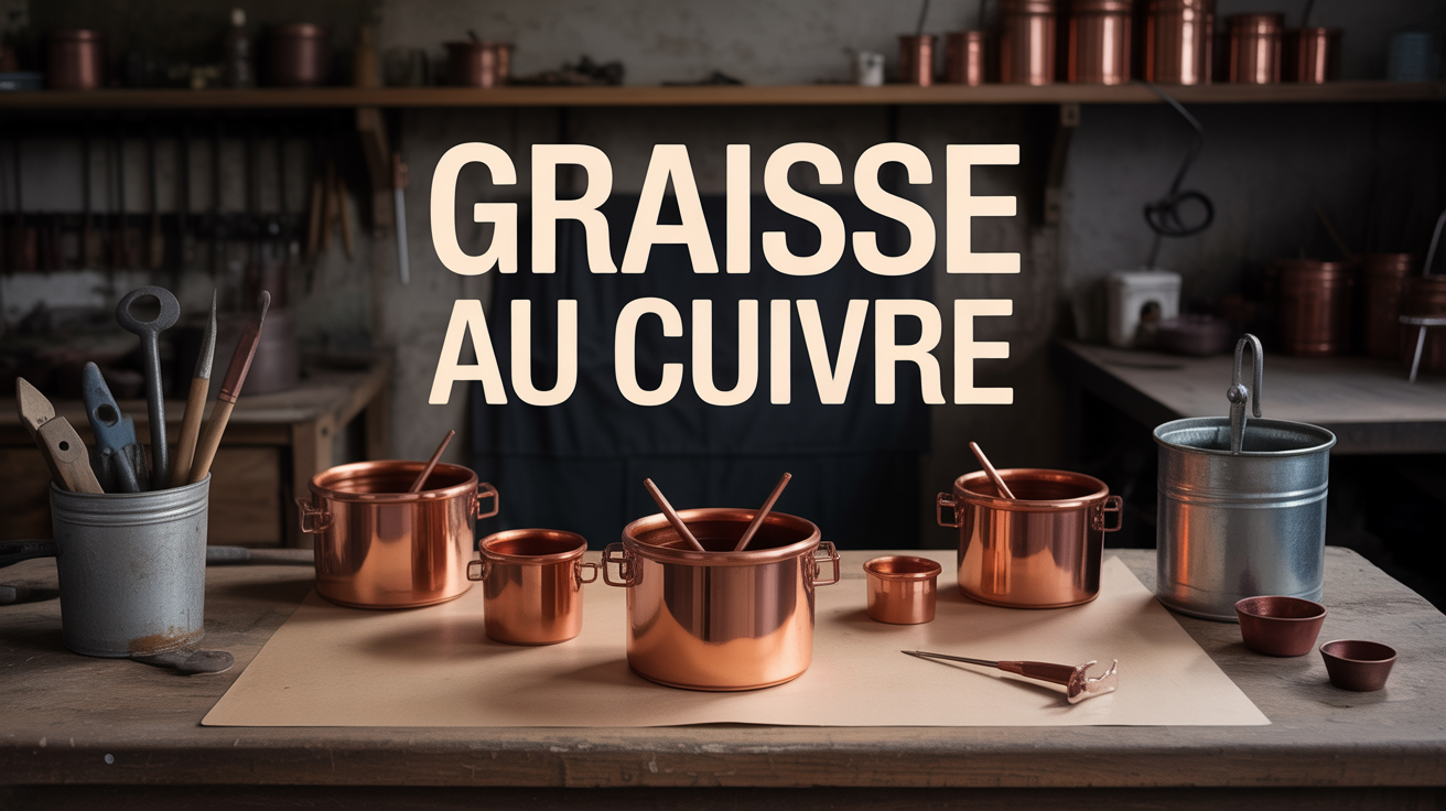 plan de travail atelier avec graisse au cuivre stylisee