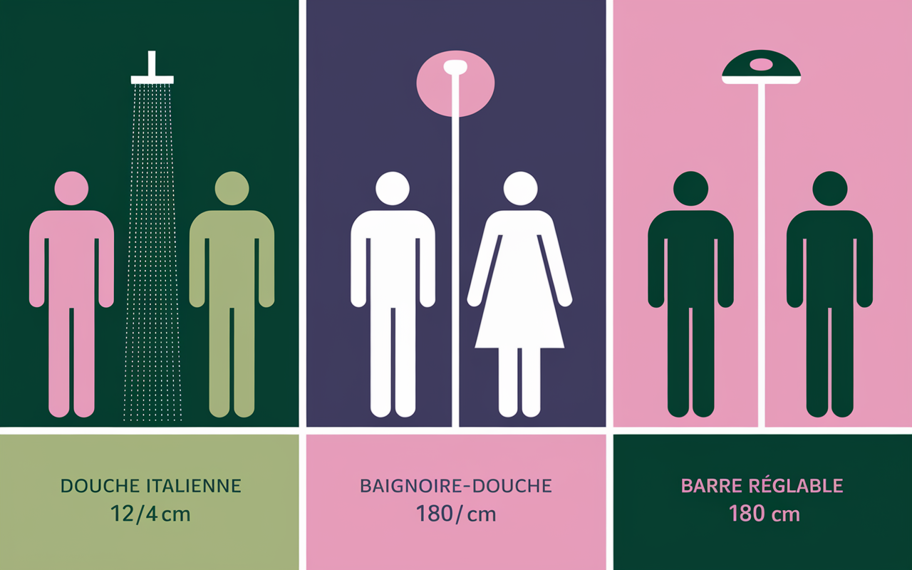 guide hauteur du pommeau de douche italiens et baignoire
