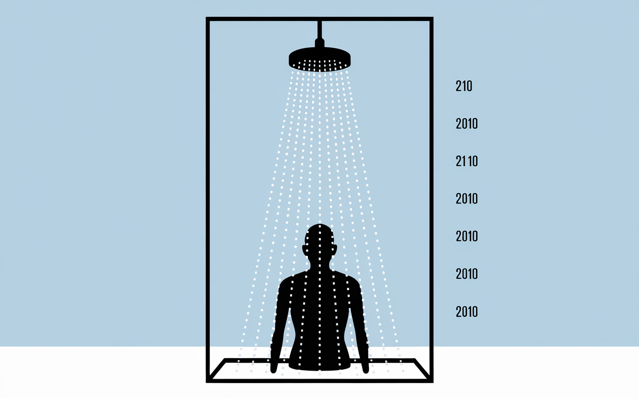 schema hauteur du pommeau de douche sous adulte