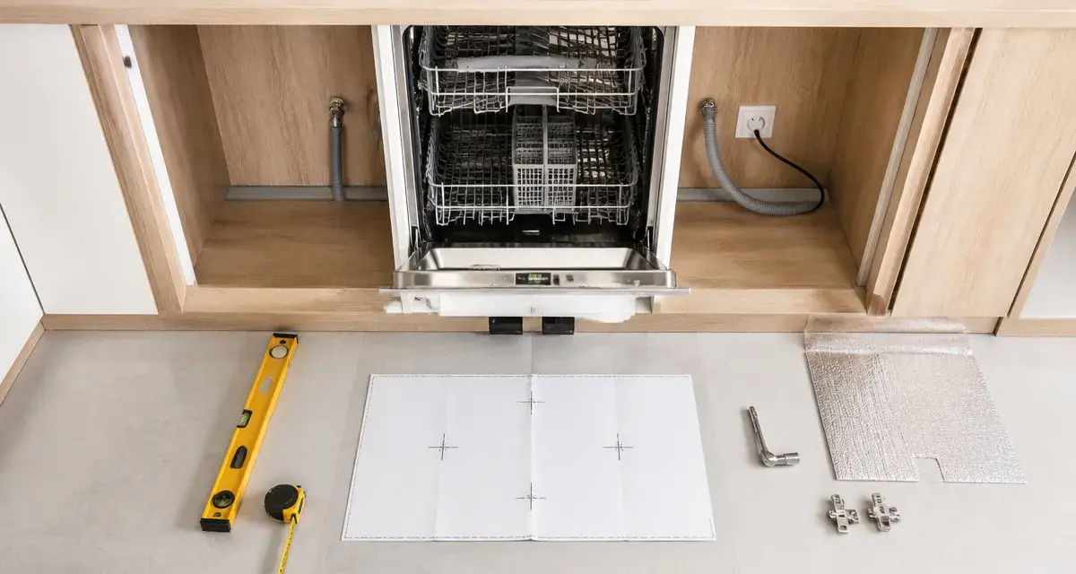 Installer lave-vaisselle encastrable : niche, perçage et branchements (eau/vidange/électricité)