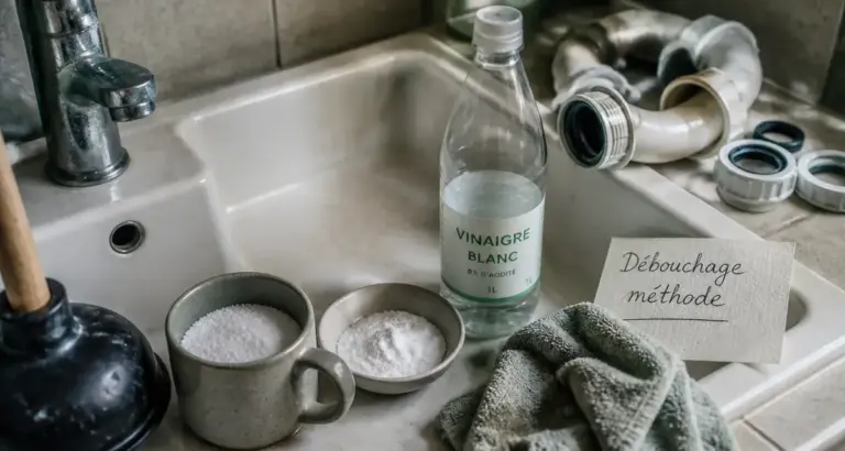 Lavabo bouché que faire : débouchage naturel avec ventouse, bicarbonate et vinaigre