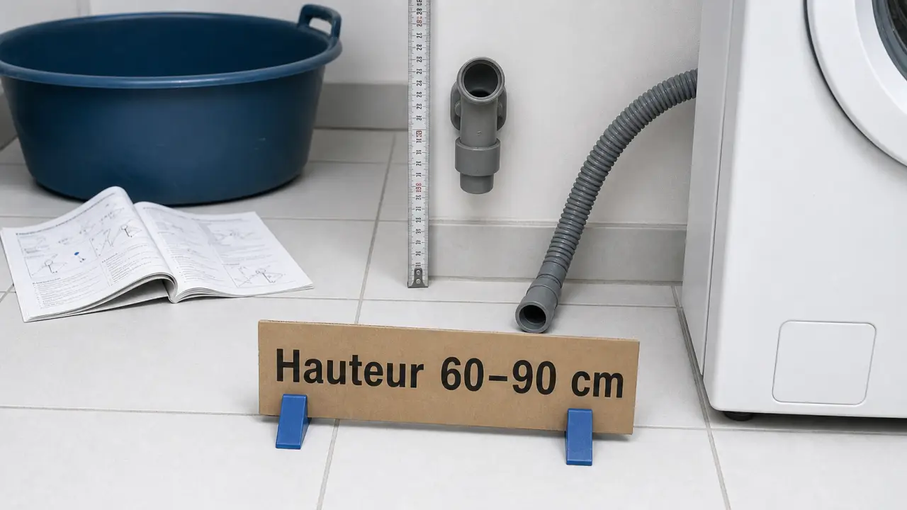 Hauteur evacuation machine a laver 60 à 90 cm pour éviter le siphonnage