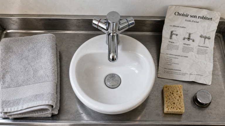 Petit lave-mains avec robinet eau froide eau chaude mitigeur chromé