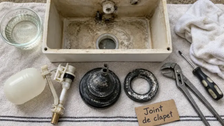 Comment reparer une chasse d eau : joint de clapet et flotteur