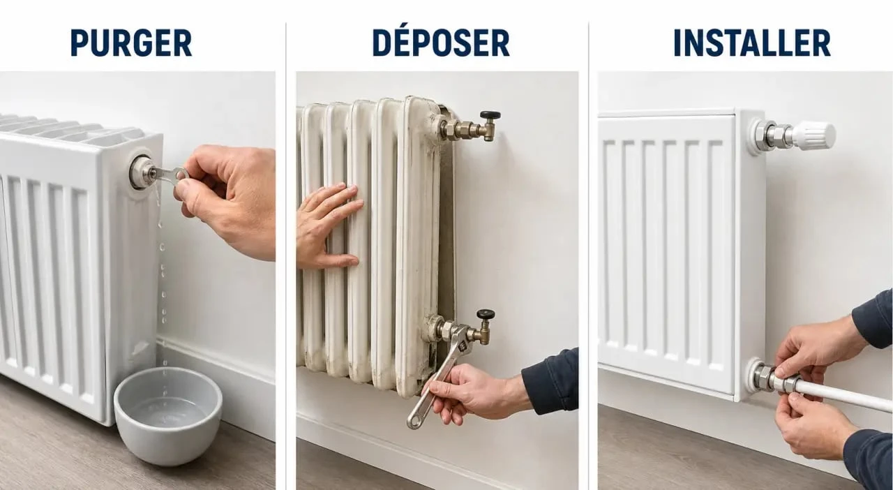 Changer radiateur gaz : trois étapes pour purger, déposer puis remplacer un radiateur à eau chaude