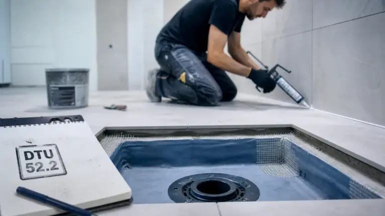 Etancher une douche italienne : membrane sous carrelage et raccord de bonde