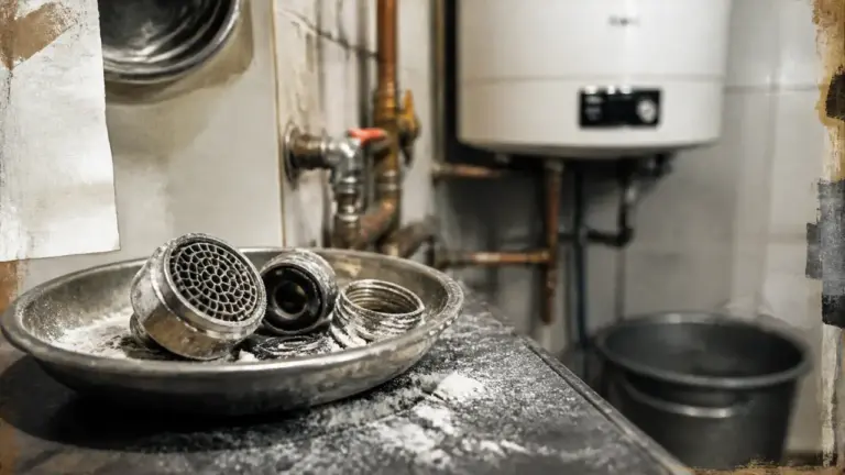 Faible pression eau chaude : tartre sur mousseur de robinet, vanne et chauffe-eau