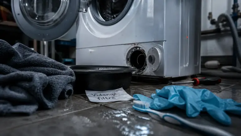 Lave linge vidange : filtre et tuyau, éviter d’inonder la pièce