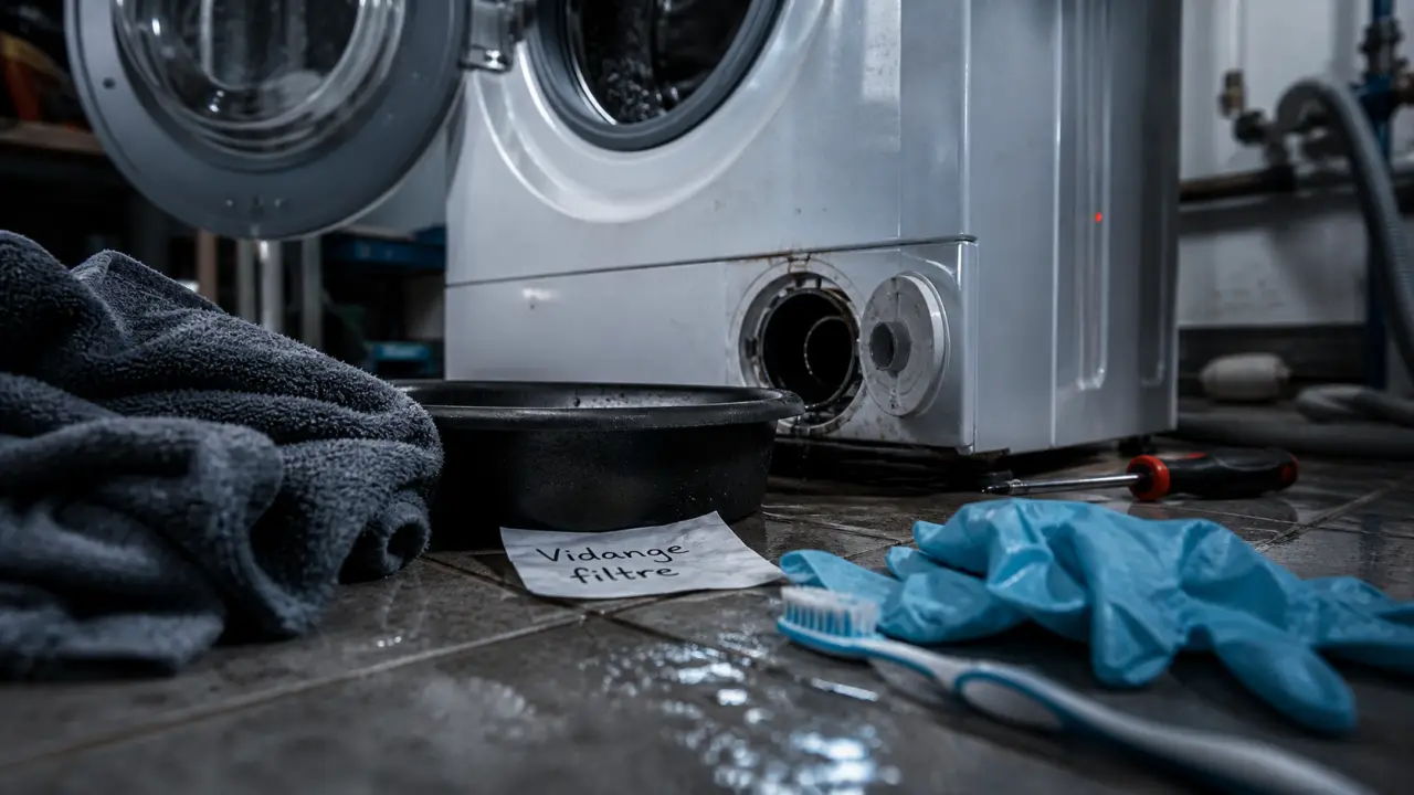 Lave linge vidange : filtre et tuyau, éviter d’inonder la pièce