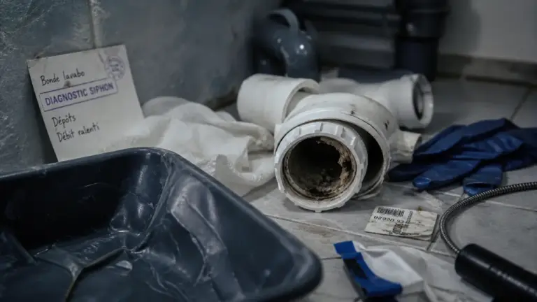 Odeur dans les canalisations : siphon sec et dépôts possibles (biofilm, ventilation)