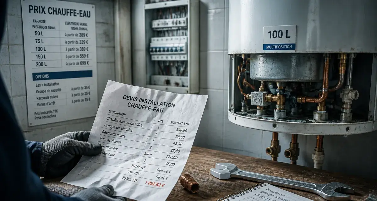 Prix remplacement chauffe eau : budget 500 à 6500 €