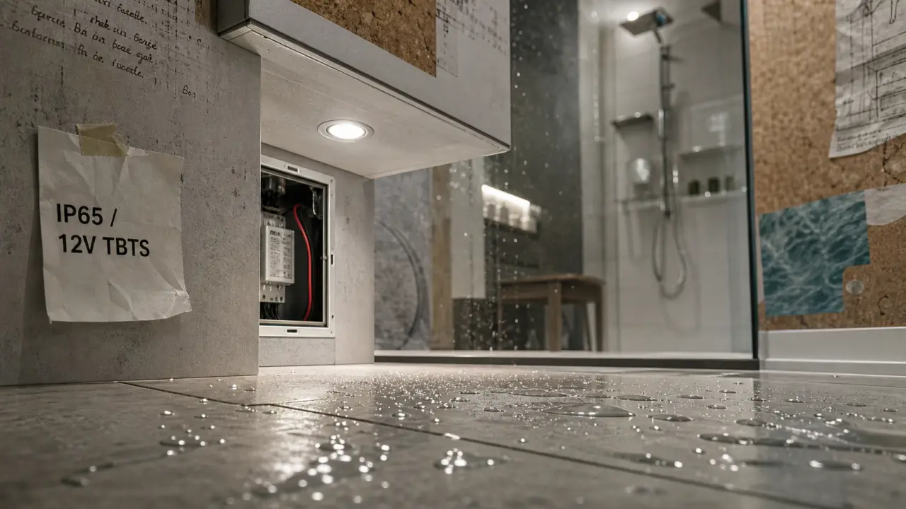 Spot dans une douche LED IP65 12V, encastré