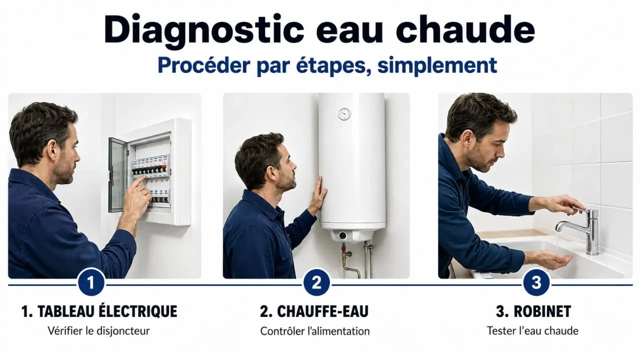 J'ai plus d'eau chaude : illustration d’un dépannage étape par étape pour identifier la panne
